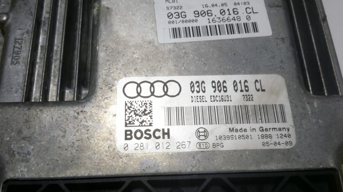 Kit pornire Audi A4 2.0TDI 0281012267, 03G906016CL, motor BLB