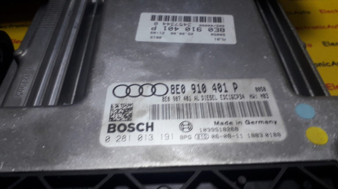 Kit pornire Audi A4 3.0TDI 8E0910401P, 0281013191