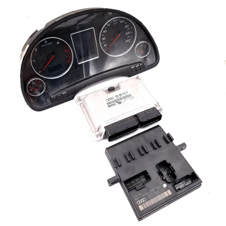 Kit Pornire Audi A4 B6 (8E) 2000-2004 1.9 Tdi Awx Motorina Calculator Confort Calculator Motor Ceas Bord 038906019Cg, 0281010406, 28Sa5037, 8E0907279, 1036901830, 2284486 Bosch