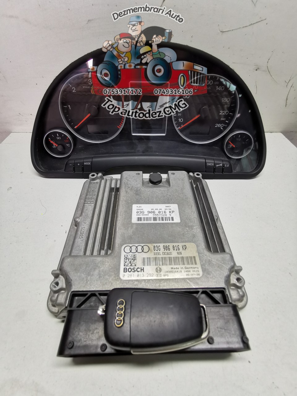Kit pornire Audi A4 B7 2.0 Tdi BPW Ceasuri color 8E0920931P ECU 03G906016KP cheie