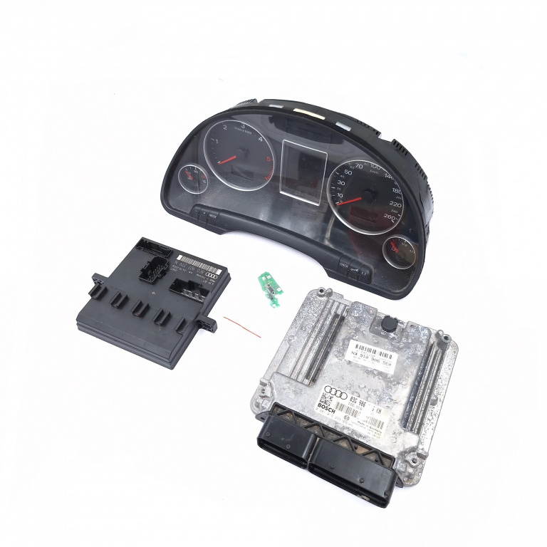Kit Pornire Audi A4 B7 (8E) 2004-2008 2.0 Tdi Bpw Motorina Calculator Confort Calculator Motor Ceas Bord Chip Cheie 03G906016Kn, 0281013293, 1039S17254, 45372629, 8E0907279N, 00009773C4, B5S6K24Alz, 0263626226, 1036901830 Bosch,Temic