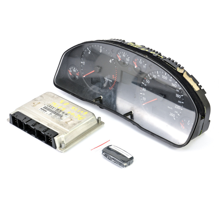Kit Pornire Audi A6 (4B, C5) 1997-2005 2.5 Tdi Akn Motorina Calculator Motor Ceas Bord Cheie 4B0907401Aa, 0281010154, 4B0920930K Bosch