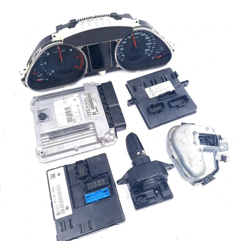 Kit Pornire Audi A6 (4F, C6) 2004-2011 2.7 Tdi Quattro Bpp Motorina Calculator Motor Ceas Bord Cheie Chip Cheie Contact Cu Cheie Imobilizator 4F5910401M, 4F0920933J, 4F5910401M0028, 4F5910401M002, 4F0909131E, 4F0910279K, 10705200932773, 3007111034093