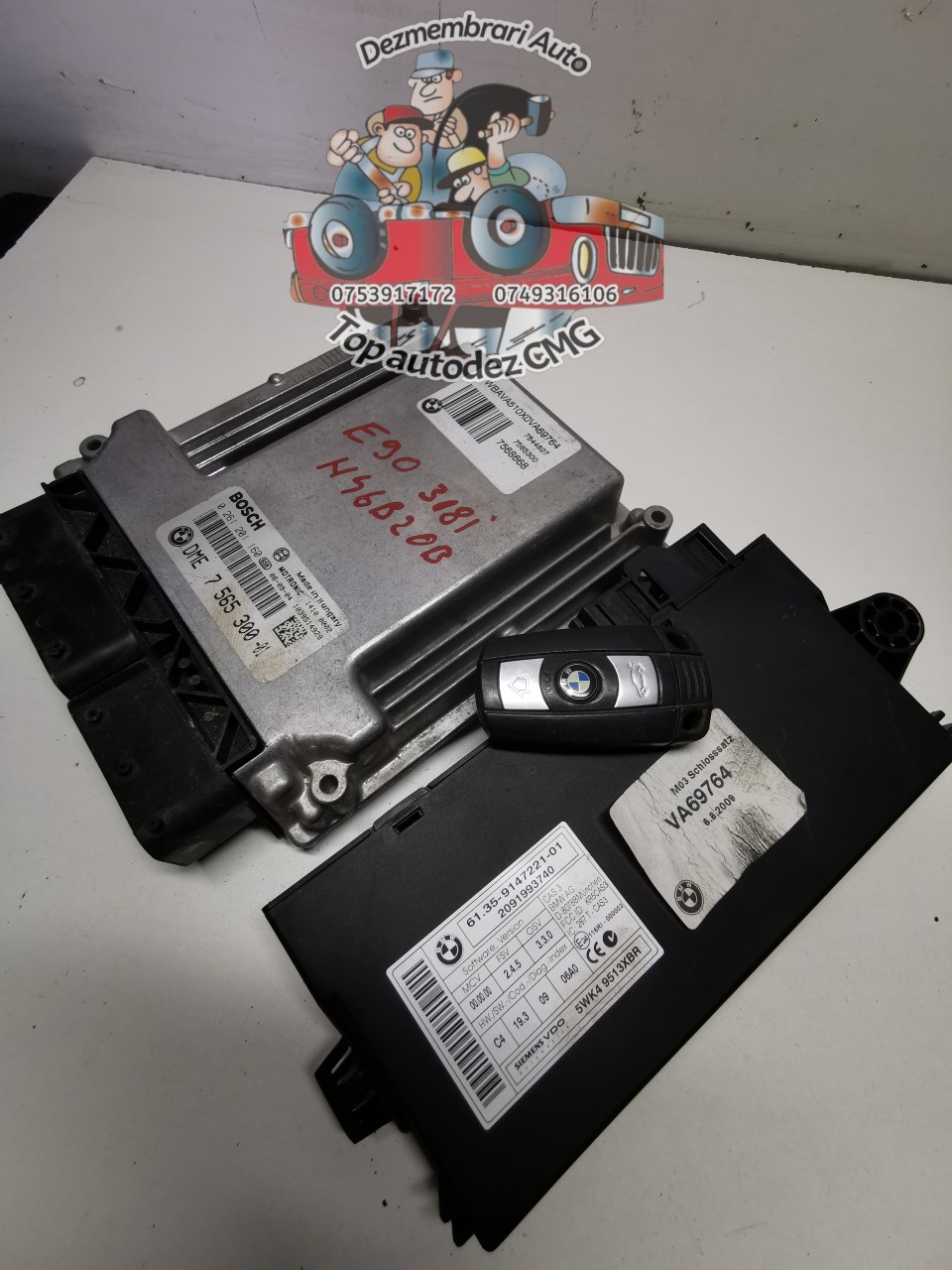Kit pornire Bmw seria 3 E90 E91 E92 E93 2.0 i benzina N46B20B ECU 7565300 0261201160 CAS 3 9147221 c