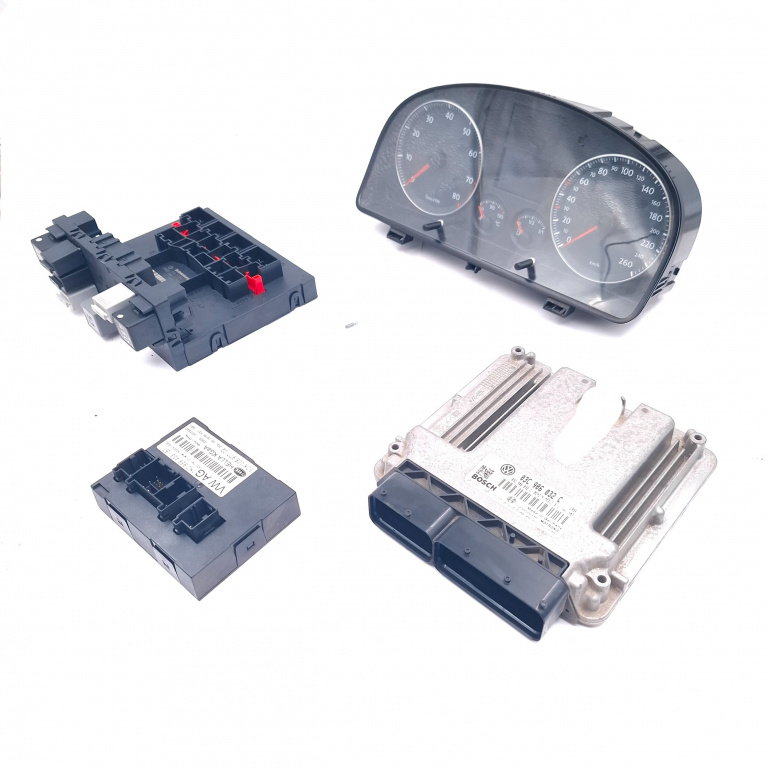 Kit Pornire Calculator Confort,calculator Motor,ceas Bord,CHIP Cheie,panou Sigurante VW TOURAN (1T) 2003 - 2010 Benzina 03C906032C, 1K0959433BT, 3C8937049D, 0261201538, 1039S28346, 5DK00897702, 08832551, F005V00744, 110080378001, 121125, A2C53023102,