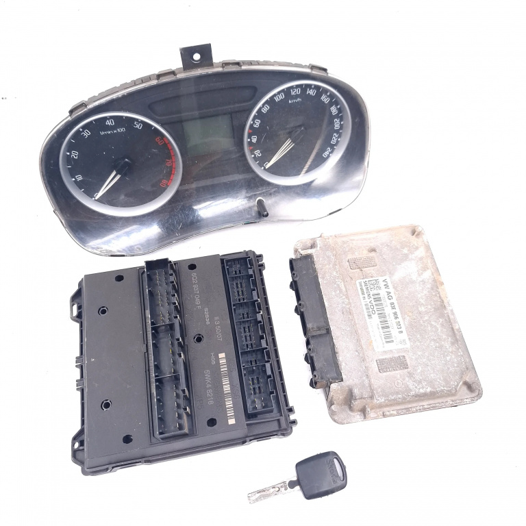 Kit Pornire Calculator Motor,cheie,calculator Confort,ceas Bord Skoda FABIA 2 2007 - 2014 Benzina 03E906023B, 6Q2937049F, 5J0920810B, V2823466, A2C53111438, 5WP4080804, 104548, SKZ7Z0H4754960, 5WK48218