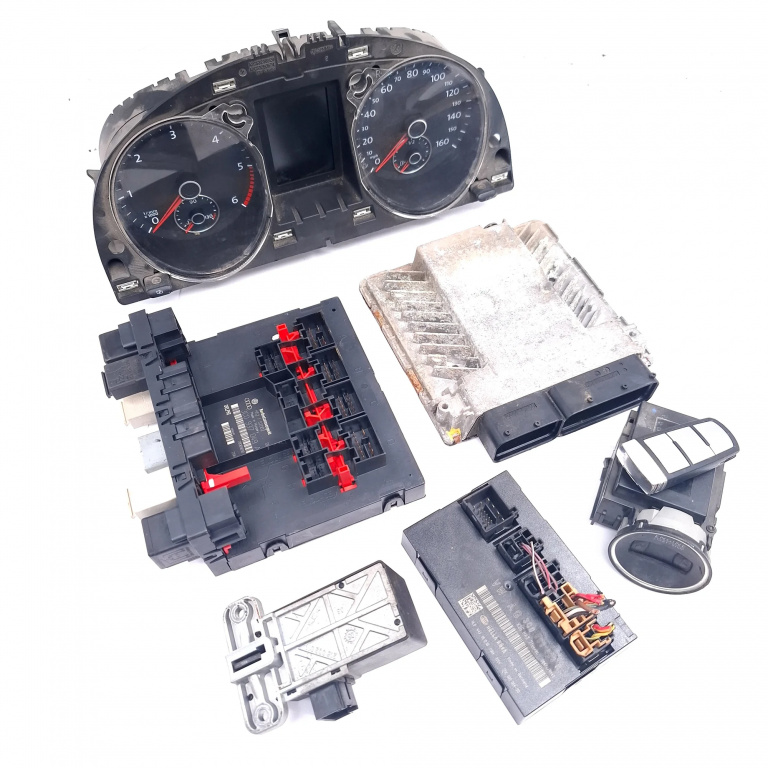 Kit Pornire Calculator Motor,cheie,calculator Confort,blocator Coloana Volan,ceas Bord,cititor Cheie,BCM VW PASSAT B6 2005 - 2010 Motorina 03G906018AS, 5WP45514AH, 3C0937049AG, H52S2002, 28068690, 3C0920972J, 3C0959433R, 3C0905861G, 33570102, 1170100