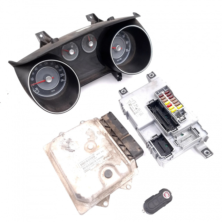 Kit Pornire Calculator Motor,cheie,ceas Bord,panou Sigurante Fiat PUNTO (199) 2012 - Prezent Motorina 51904061, 9FYV568BL, BC0106768B, 00518690940, E13116RI000674, 28330958, 90632785, E13I000674, 5550050900, 5550030617