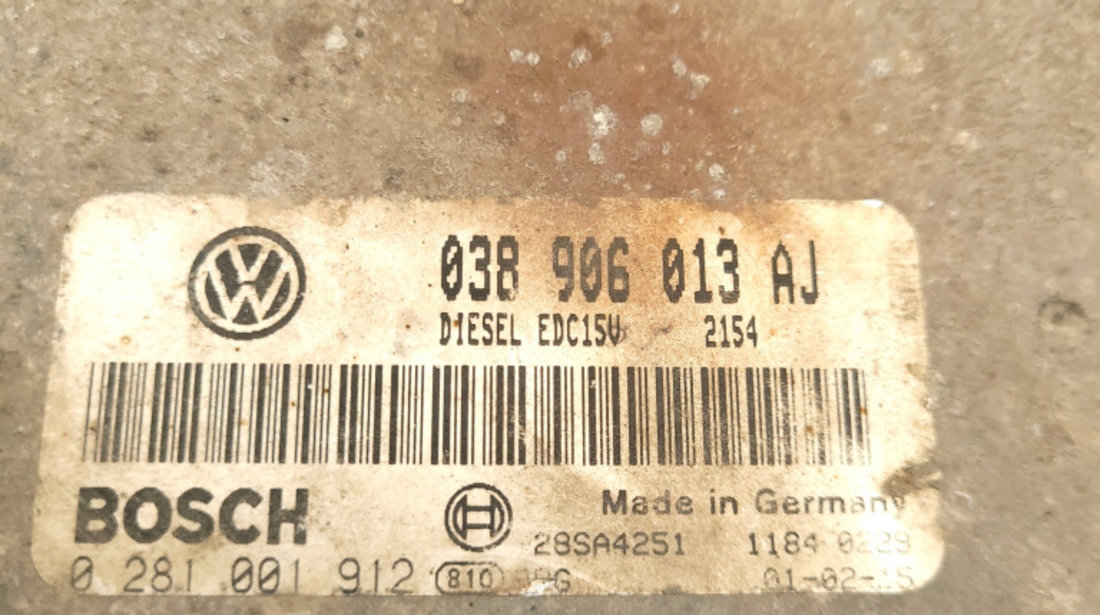 Kit Pornire Calculator Motor,CHIP Cheie,imobilizator VW POLO Variant (6KV5) 1997 - 2001 Motorina 038906013AJ, 0281001912, 28SA4251, 11840229, 953257, 73654302