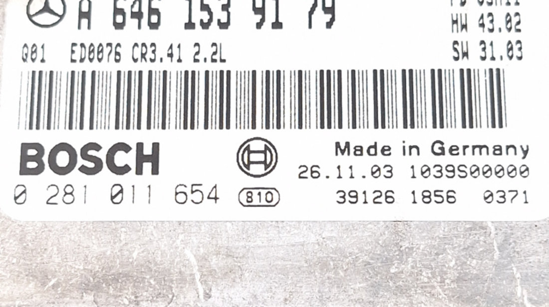 Kit Pornire Calculator Motor,contact Cu Cheie,blocator Coloana Volan Mercedes-Benz C-CLASS (W203) 2000 - 2007 Motorina A6461539179, 6461539179, 0281011654, 0 281 011 654, Q01ED0076, 3912618560371, 2095450908, 33002409, 33002410, A2034621130, 20346211