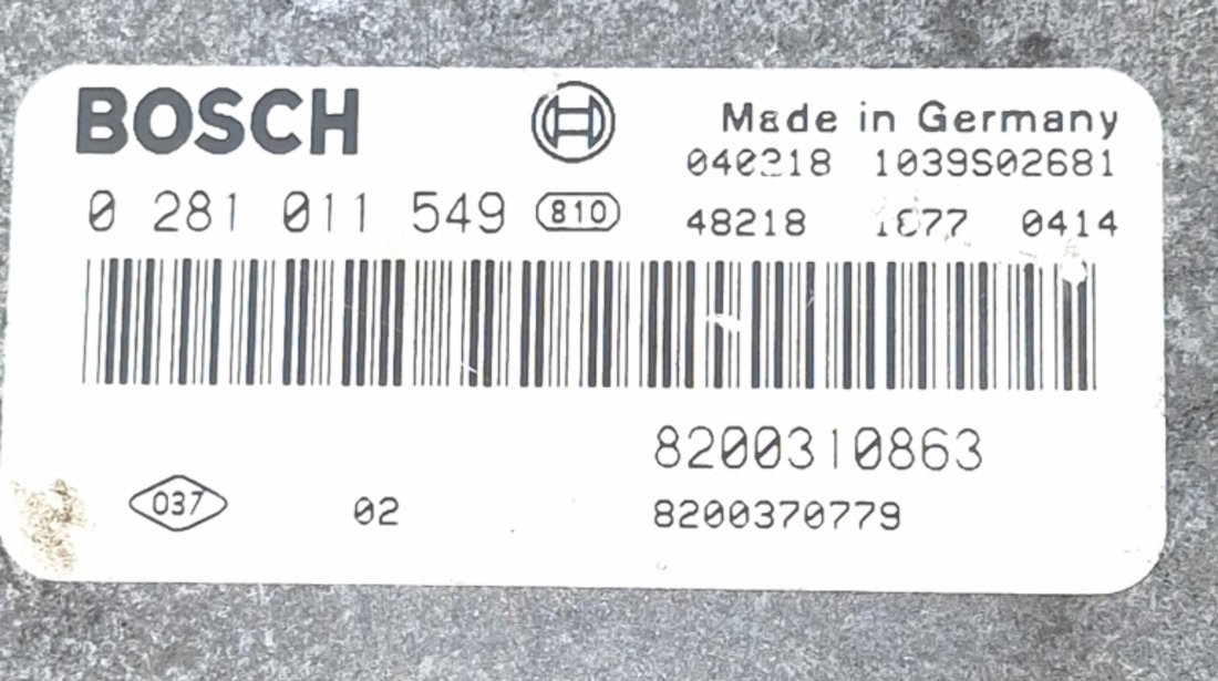 Kit Pornire Calculator Motor,imobilizator,BSI,calculator Confort,blocator Coloana Volan,cititor Cheie Renault GRAND SCENIC 2 2004 - Prezent Motorina 0281011549, 0281011549810, 1039502681, 8200310863, 8200370779, 8200309690, S118400220D, E0160000, 820