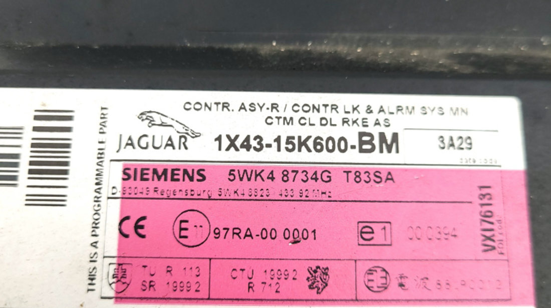 Kit Pornire Calculator Motor,imobilizator,CHIP Cheie Jaguar X-TYPE (CF1) 2001 - 2009 Benzina 1X4310K975AE, MB , 1X43 15K600 BM, 5WK4 8734G T83SA, 98VP 15607 AB