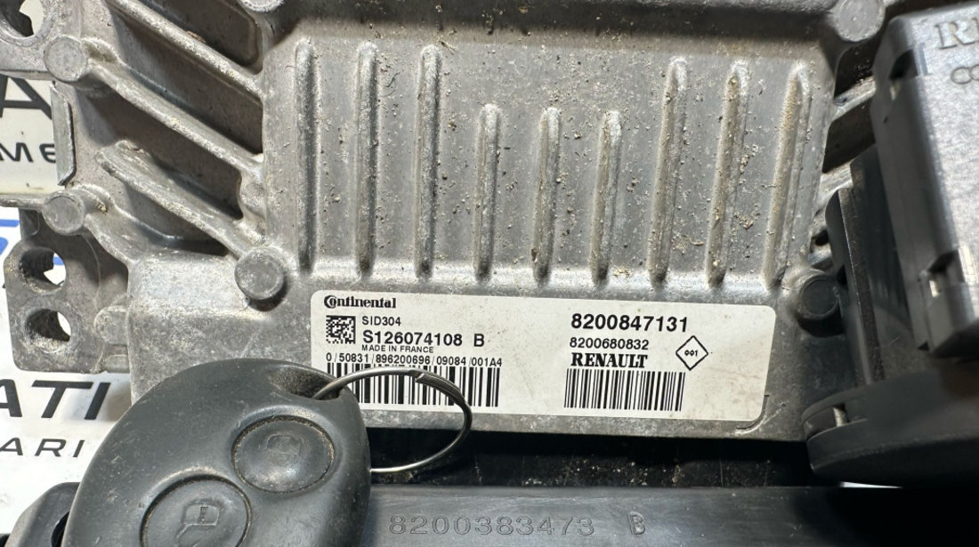 Kit Pornire Calculator Motor Imobilizator Cip Cheie Renault Clio 3 1.5 DCI 2005 - 2012 Cod 8200847131 8200652285 8200214173G [X3059]