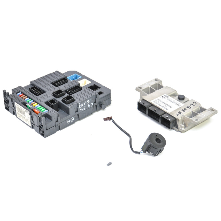Kit Pornire Citroen C4 1 (Lc) 2004-2010 1.4 16V Kfu (Et3J4) Benzina Bsi Calculator Motor Chip Cheie Cititor Cheie 9664934380, 9664339980, 9663798580, 9663123380 Magneti Marelli