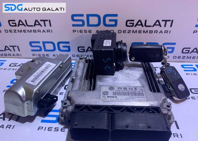 Kit Pornire Complet ECU Calculator Motor Cip Cheie si Imobilizator VW Touareg 2.5 TDI BPE 2006 - 2010 Cod 070906016DE 0281013302 [L6175] [L6176]