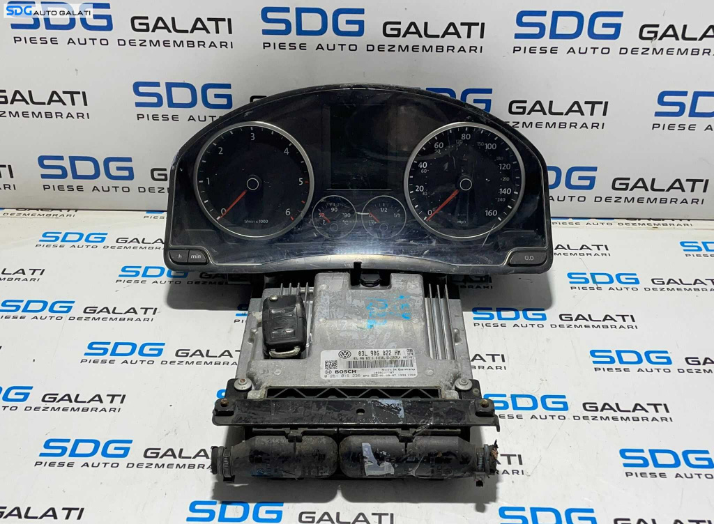 Kit Pornire Complet ECU Calculator Motor Cip Cheie Imobilizator Volkswagen Tiguan 2.0 TDI 2007 - 2011 Cod 03L906022HM 0281015236 5N0920970D [L3027] [L3028]