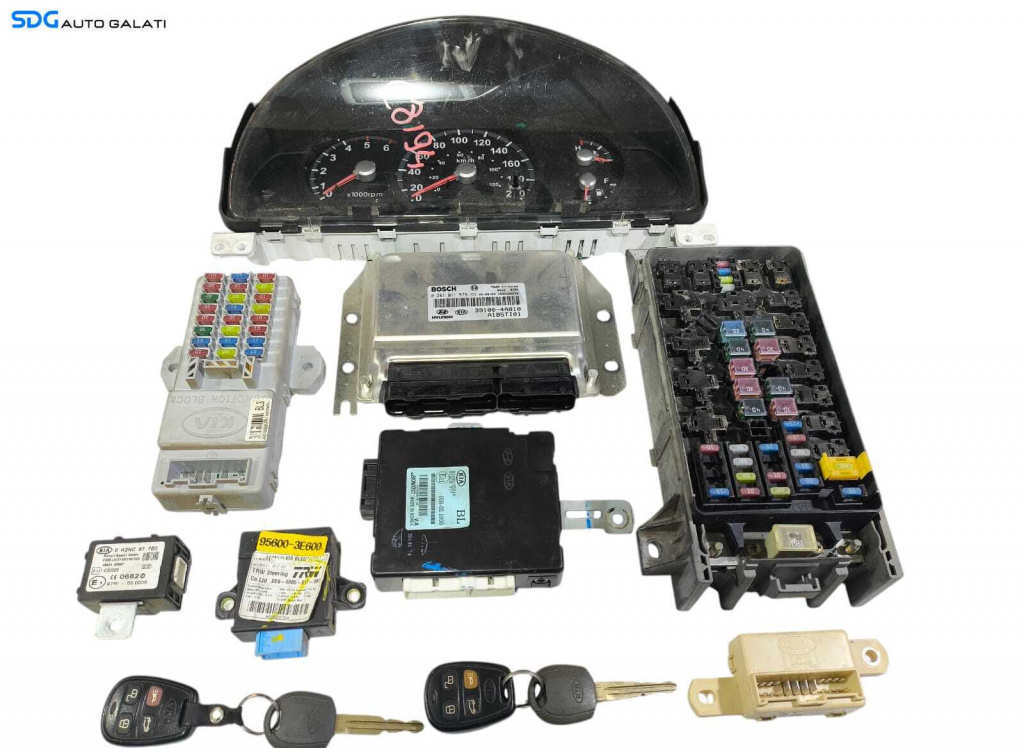 Kit Pornire Complet ECU Calculator Motor Panou Tablou Sigurante Cheie Cheie CIP Imobilizator Kia Sorento 2.5 CRDI 2002 - 2009 Cod 39100-4A810 0281011579 4862400597 95600-3E600 BL-ICMAK-1351 95400-3E310 AK-1238 91160-3E070 [L7107]