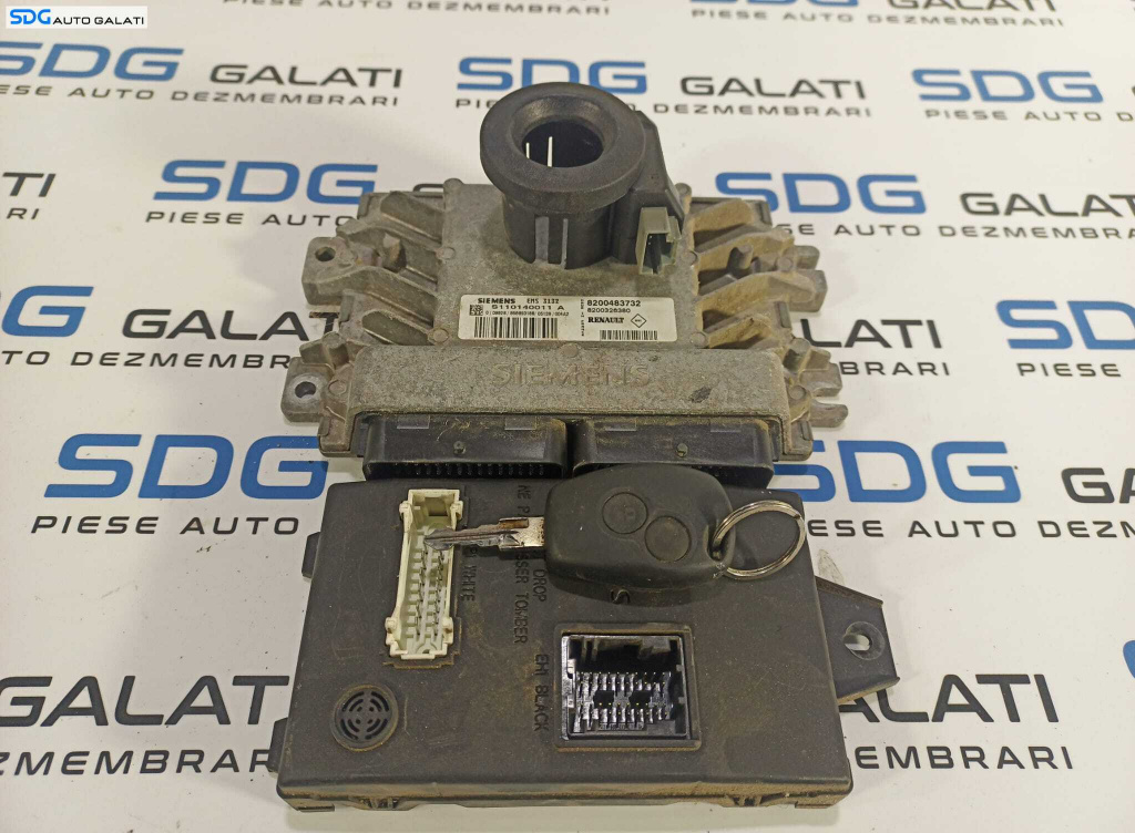 Kit Pornire Complet Ecu Calculator Motor Siemens Imobilizator Calculator Confort Renault Dacia Logan 1.4 Benzina 2004 - 2012 Cod 8200483732 8200326380 S110140011A 8200296328A S118522007 [L1200] [L1201]