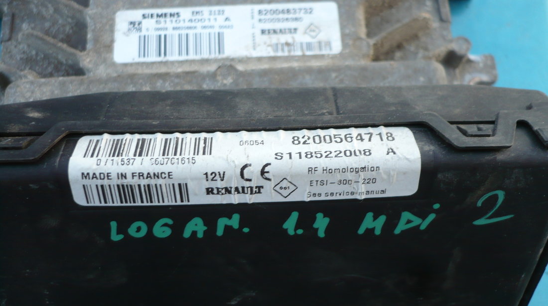 kit Pornire Dacia Logan,Sandero 1.4,1.6 Mpi 8 Valve Siemens 8200483732