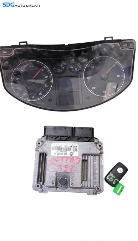 Kit Pornire ECU Calculator Motor Bosch Ceas Ceasuri Bord CIP Cheie Cheie Imobilizator Volkswagen Jetta 3 1.9 TDI BXE BKC 2005 - 2010 Cod 03G906021KH 0281013226 [M8394]
