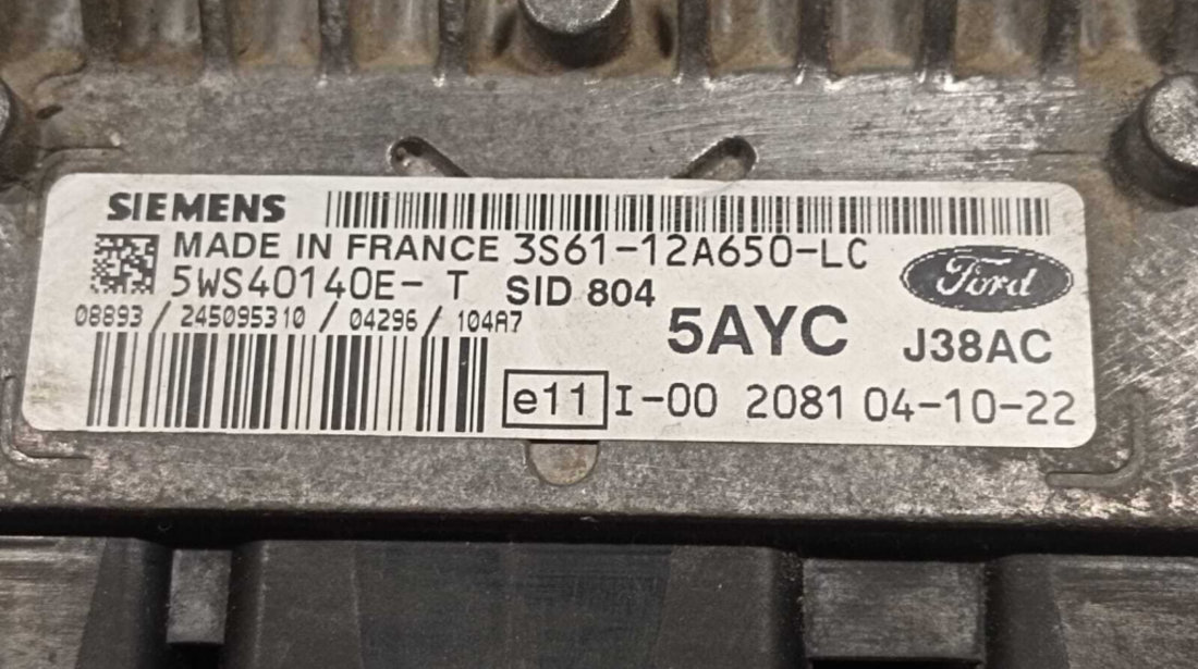 Kit Pornire ECU Calculator Motor Calculator Confort Cip Cheie Cititor Cheie si Ceasuri Bord Ford Fiesta 5 1.4 TDCI 2001 - 2008 Cod 3S61-12A650-LC 4S6F-10841-A 4S6T-15K600-CB [M4173] [M4174] [M4175]