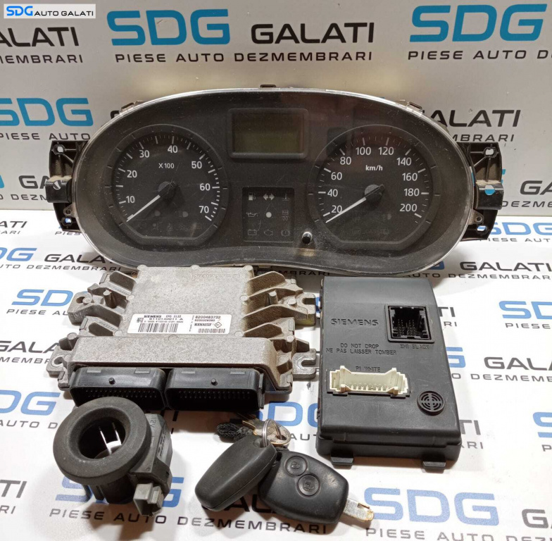 Kit Pornire ECU Calculator Motor Calculator Confort Cip Cheie Cititor Cheie si Ceasuri Bord Dacia Logan 1 1.4 B 2004 - 2012 Cod 8200483732 21677500-1 8200564718 [LC2062]