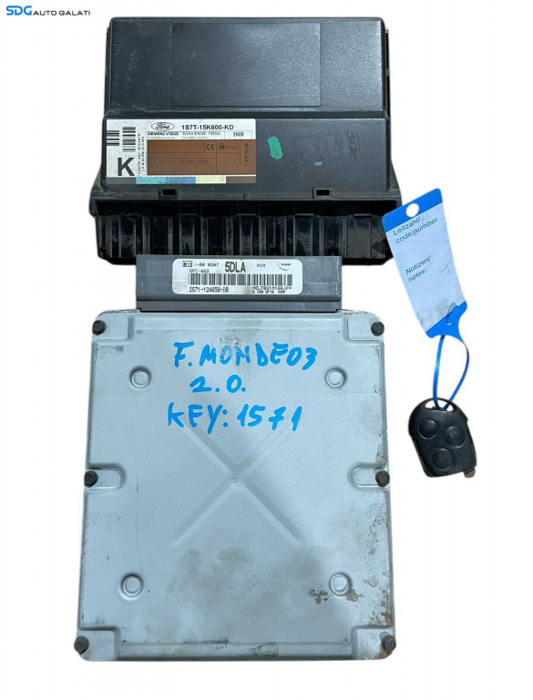 Kit Pornire ECU Calculator Motor Calculator Confort Cheie Cheie CIP Imobilizator Ford Mondeo 3 MK3 2.0 TDCI 2000 - 2007 Cod 2S71-12A650-DB F5SB-14A624-AA 1S7T-15K600-KD [LR0003] [LR0004]