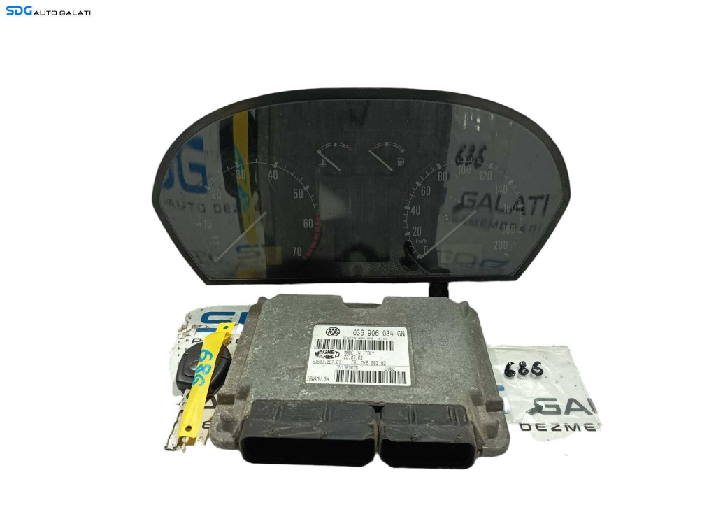 Kit Pornire ECU Calculator Motor Ceas Ceasuri Bord Cheie Cheie CIP Imobilizator Skoda Fabia 1 1.4 BBY 2000 - 2007 Cod 036906034GN 6Y0920880L [LC1769] [LC1770]
