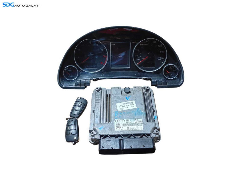 Kit Pornire ECU Calculator Motor Ceas Ceasuri Bord Cheie Cheie CIP Imobilizator Audi A4 B7 2.0 TFSI 2004 - 2008 Cod 8E0910115J [LC1367]