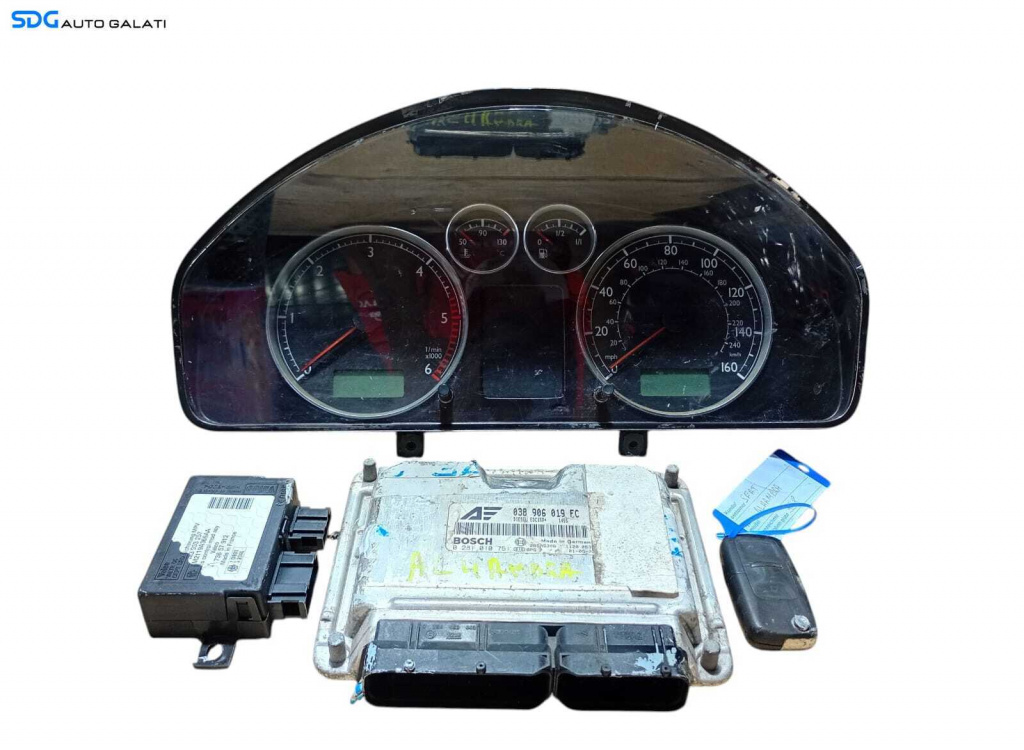 Kit Pornire ECU Calculator Motor Ceas Ceasuri Bord Cheie Cheie CIP Imobilizator Seat Alhambra 1.9 TDI 2001 - 2010 Cod 038906019FC 0281010781 [LC1372]