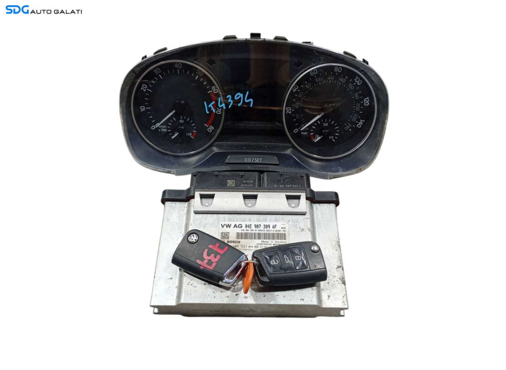 Kit Pornire ECU Calculator Motor Ceas Ceasuri Bord Cheie Cheie CIP Imobilizator Skoda Rapid 1.2 TSI 2013 - 2020 Cod 04E907309AF 0261S09531 5JA920943A [LC0905] [LC0906]