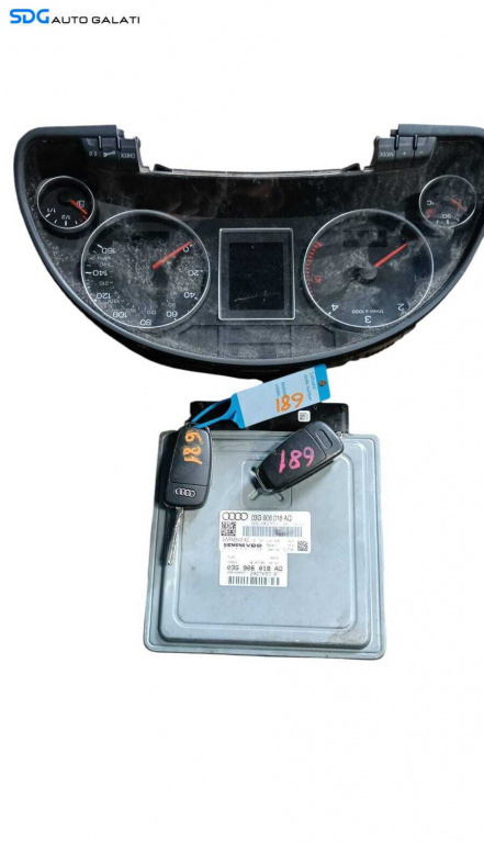 Kit Pornire ECU Calculator Motor Ceas Ceasuri Bord CIP Cheie Cheie Imobilizator Modelul cu Cutie Automata Audi A4 B7 2.0 TDI BRD 2005 - 2008 Cod 03G906018AQ 1036901830 [M8382]