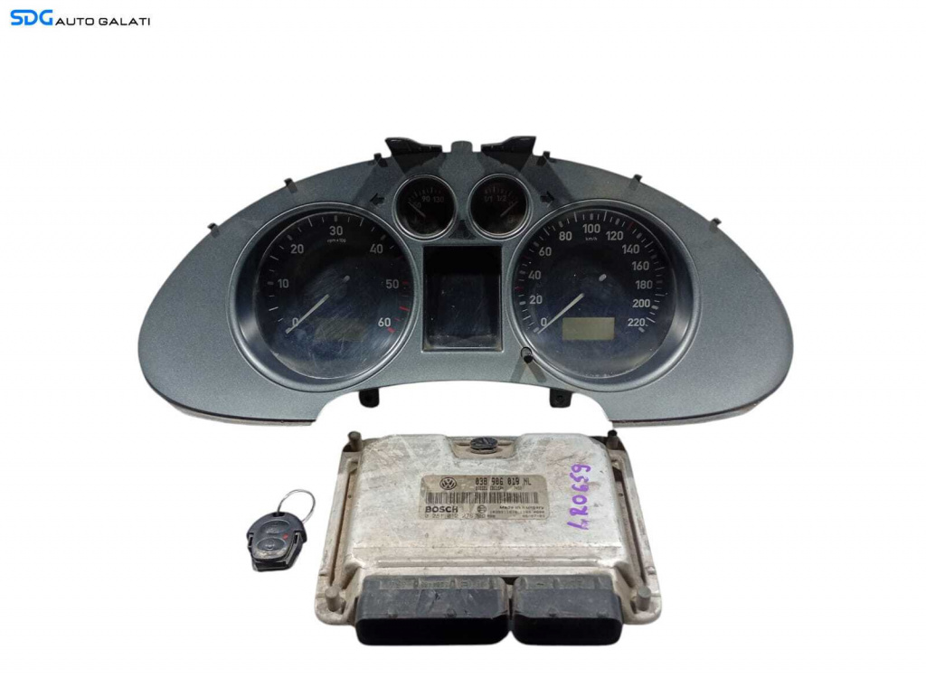 Kit Pornire ECU Calculator Motor Ceas Ceasuri Bord Cheie Cheie CIP Imobilizator Seat Ibiza 1.9 TDI 2002 - 2008 Cod 038906019NL 0281012276 [LR0659] [LR0660]
