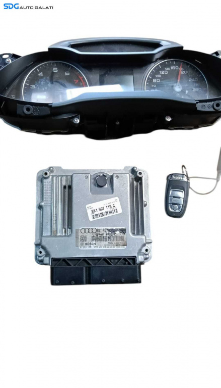 Kit Pornire ECU Calculator Motor Ceas Ceasuri Bord Cheie Cheie CIP Imobilizator Audi A4 B8 1.8 TFSI CNH 2008 - 2015 Cod 8K1907115C 5550016205 [M8204]