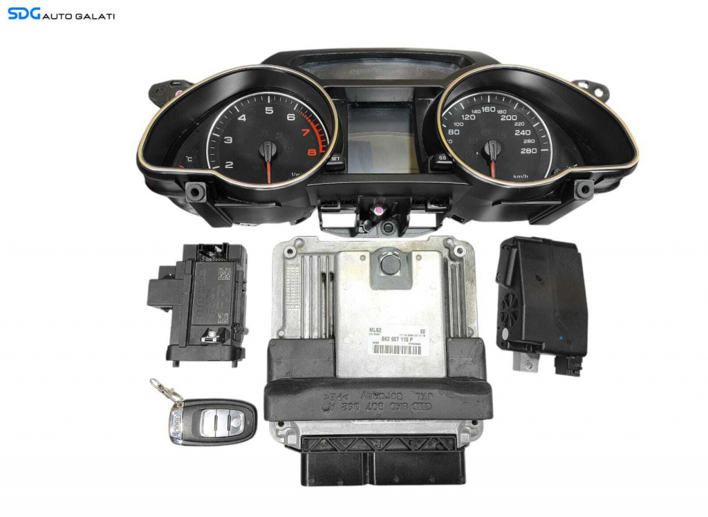 Kit Pornire ECU Calculator Motor Ceas Ceasuri Bord Blocator Cheie Cheie CIP Imobilizator Audi A4 B8 2.0 TFSI 2008 - 2016 Cod 8K2907115P 8K0909131 8K0905852D 8T0920931C [LC2072] [LC2073]