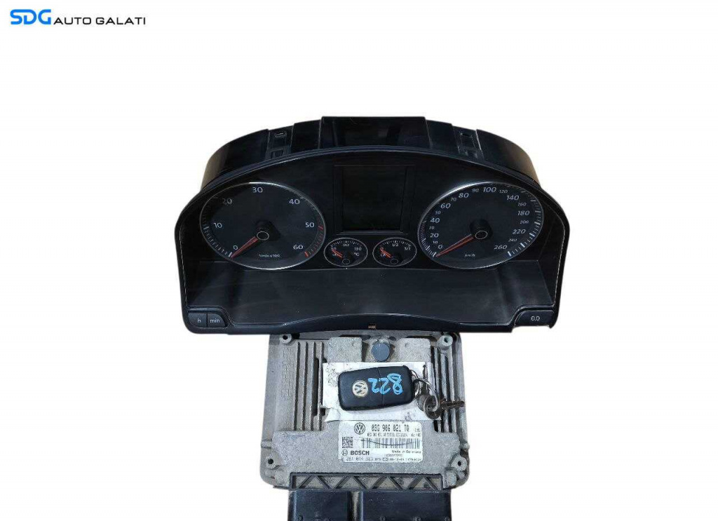 Kit Pornire ECU Calculator Motor Ceas Ceasuri Bord Cheie Cheie CIP Imobilizator Volkswagen Golf 5 1.9 TDI BLS 2004 - 2008 Cod 03G906021TQ 0281014623 1K0920874M [LS0023] [LS0024]