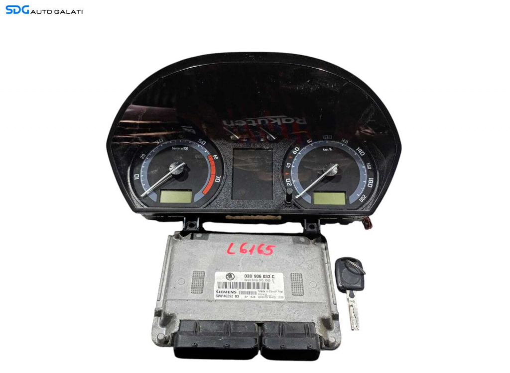 Kit Pornire ECU Calculator Motor Ceas Ceasuri Bord Cheie Cheie CIP Imobilizator Skoda Fabia 1.2 Benzina 2000 - 2007 Cod 03D906033C 5WP40292 [L6165] [L6166]