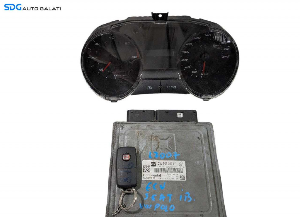 Kit Pornire ECU Calculator Motor Cip Cheie Ceas Ceasuri Bord Imobilizator Seat Ibiza 1.6 TDI 2008 - 2017 Cod 03L906023LD 6J0920803H [L7007] [L7008]