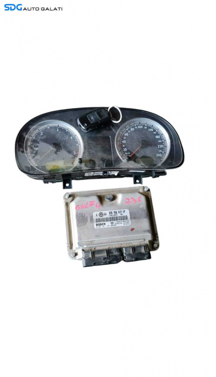 Kit Pornire ECU Calculator Motor Cip Cheie Ceas Bord Imobilizator Volkswagen Bora 1.9 TDI AXR 1999 - 2005 Cod 038906019KP 0281011191 [M8567]