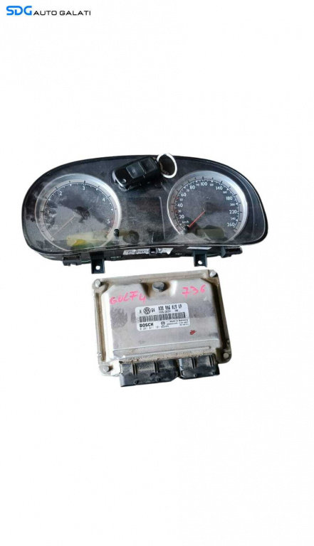 Kit Pornire ECU Calculator Motor Cip Cheie Ceas Bord Imobilizator Volkswagen Bora 1.9 TDI AXR 1999 -...