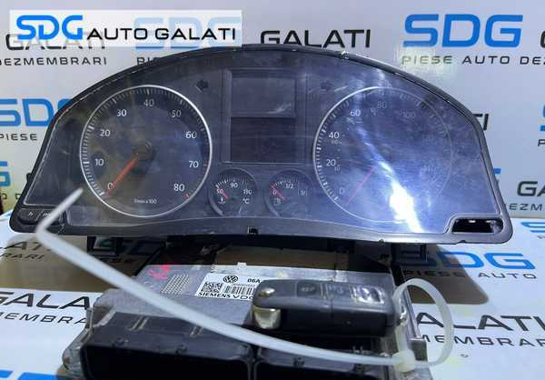 Kit Pornire ECU Calculator Motor Cip Cheie Ceas Bord Imobilizator VW Golf 5 1.6 BSE CCSA 2004 - 2008 Cod 06A906033GG 5WP40349 [L4441]