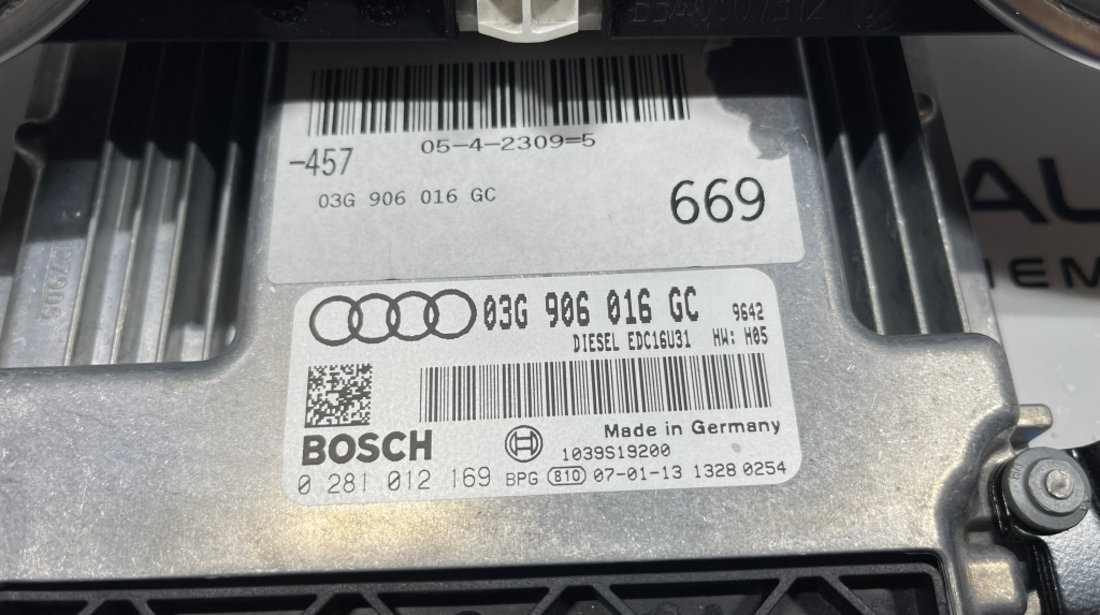 Kit Pornire ECU Calculator Motor Cip Cheie Ceas Bord Imobilizator Audi A6 C6 2.0 TDI BRE 2005 - 2008 Cod 03G906016GC 0281012169