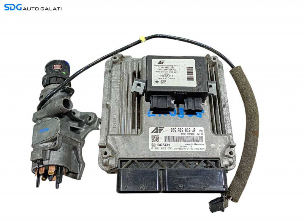 Kit Pornire ECU Calculator Motor Cip Cheie Cu Contact si Imobilizator Seat Alhambra 2.0 TDI BRT 2006 - 2010 Cod 03G906016JP 0281012696 [LR0808] [LR0809]