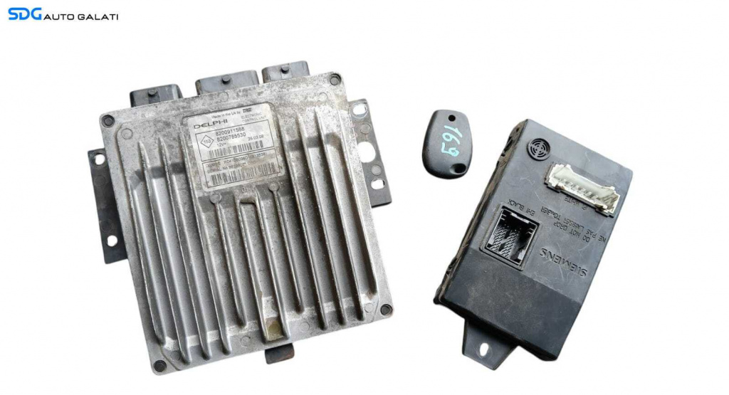 Kit Pornire ECU Calculator Motor Cip Cheie si Imobilizator Dacia Logan 1 1.5 DCI 2004 - 2012 Cod 8200911568 8200785530 8200296328B [M8691]