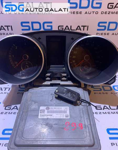 Kit Pornire ECU Calculator Motor Cip Cheie si Imobilizator cu Ceasuri Bord VW Golf 6 1.6 TDI CAY CAYC 2008 - 2014 Cod 03L906023H 03L906023A [L2257]