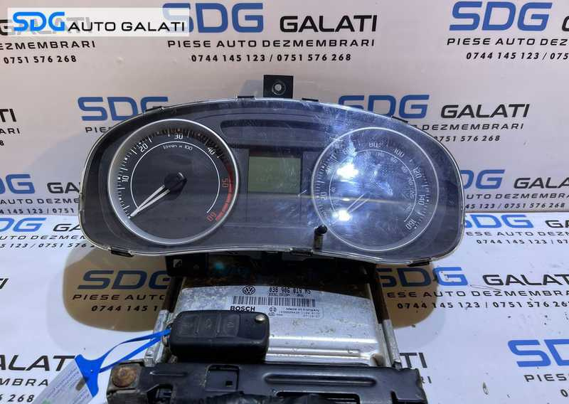 Kit Pornire ECU Calculator Motor Cip Cheie Skoda Fabia 2 1.9 tdi BSW 77KW 105CP 2007 - 2014 Cod 038906019NS 0281013082 [L4406]