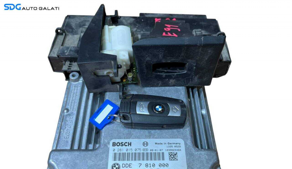 Kit Pornire ECU Calculator Motor Cititor Blocator Cheie Cheie Imobilizator BMW Seria 1 E87 E82 2.0 Diesel N47 2004 - 2013 Cod 7810000 0281015075 [LS0019] [LS0020]
