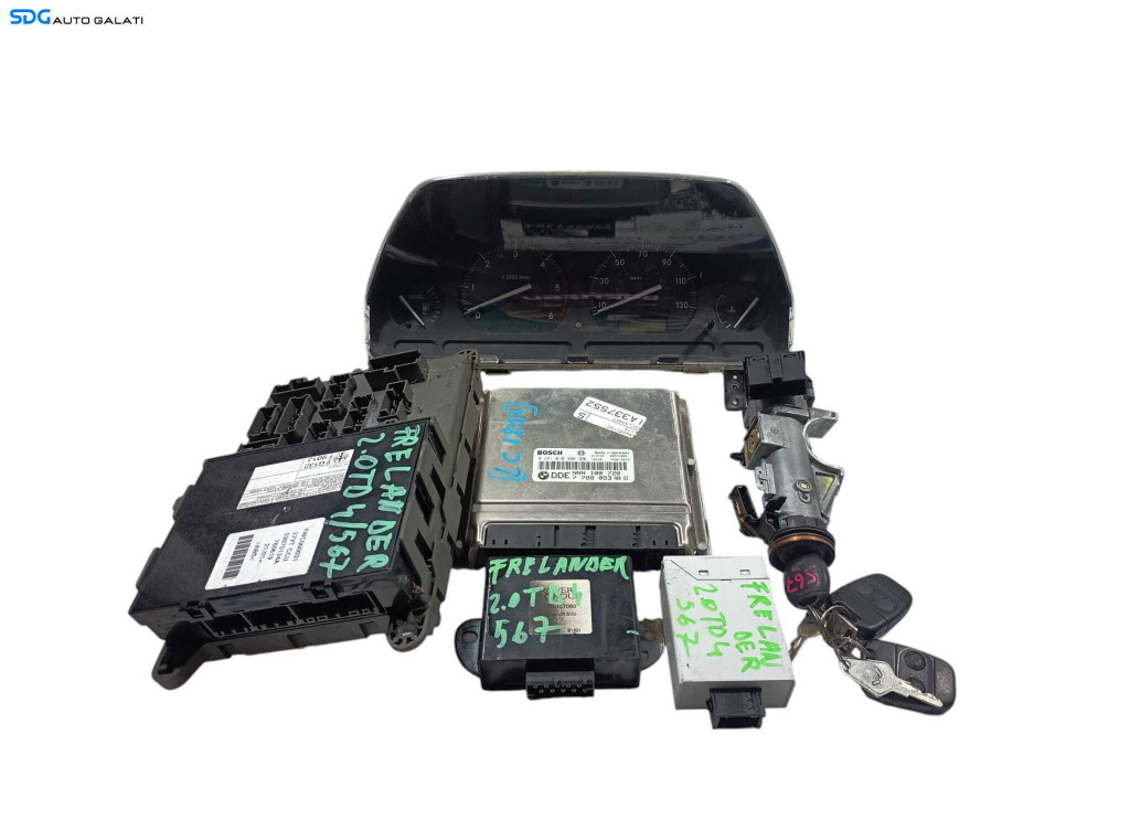 Kit Pornire ECU Calculator Motor Confort Ceas Ceasuri Bord Contact cu Cheie Cheie CIP Imoblizator Land Rover Freelander 2.0 Diesel 1998 - 2006 Cod 7788053 0281010300 YWC000031 53070134A 8376506 [LC1803] [LC1804]