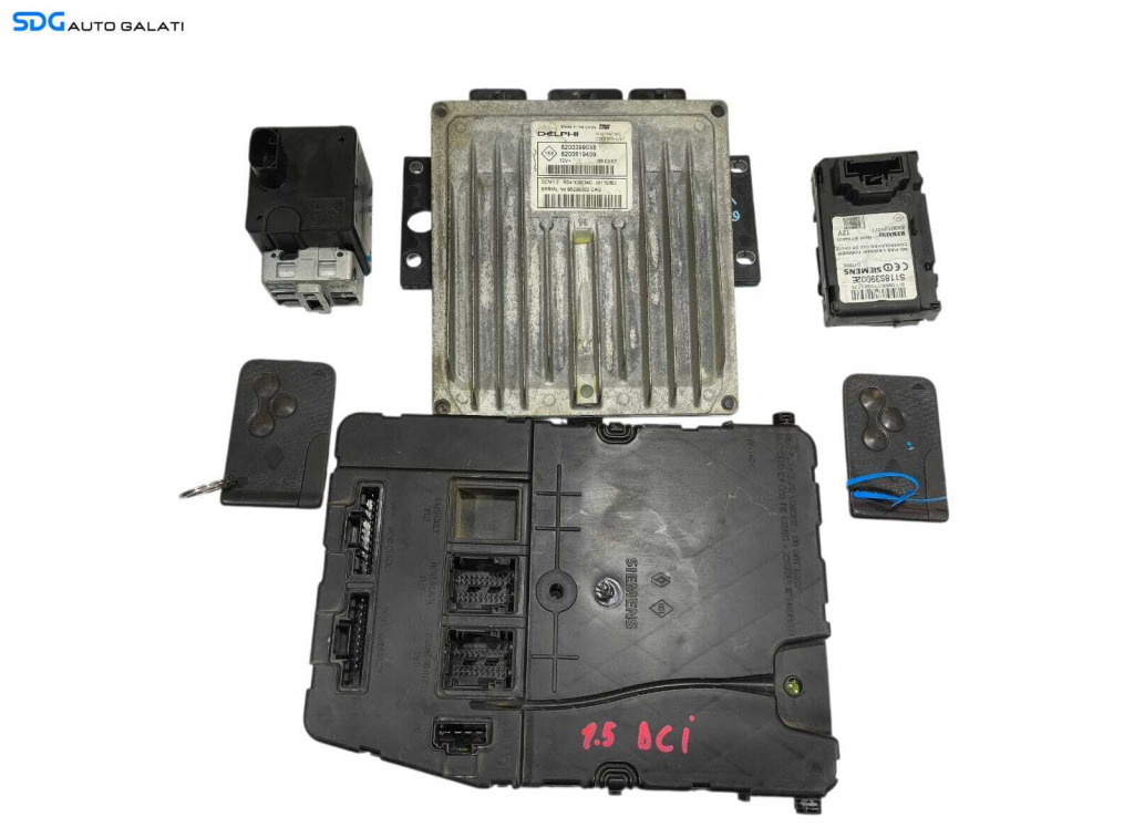 Kit Pornire ECU Calculator Motor Confort Cititor Blocator Cheie Cheie Cartele CIP Imobilizator Renault Scenic 2 1.5 dCi 2003 - 2009 Cod 8200399038 8200619409 8200468515 8200125077 8200780018 [LR1621] [LR1622]