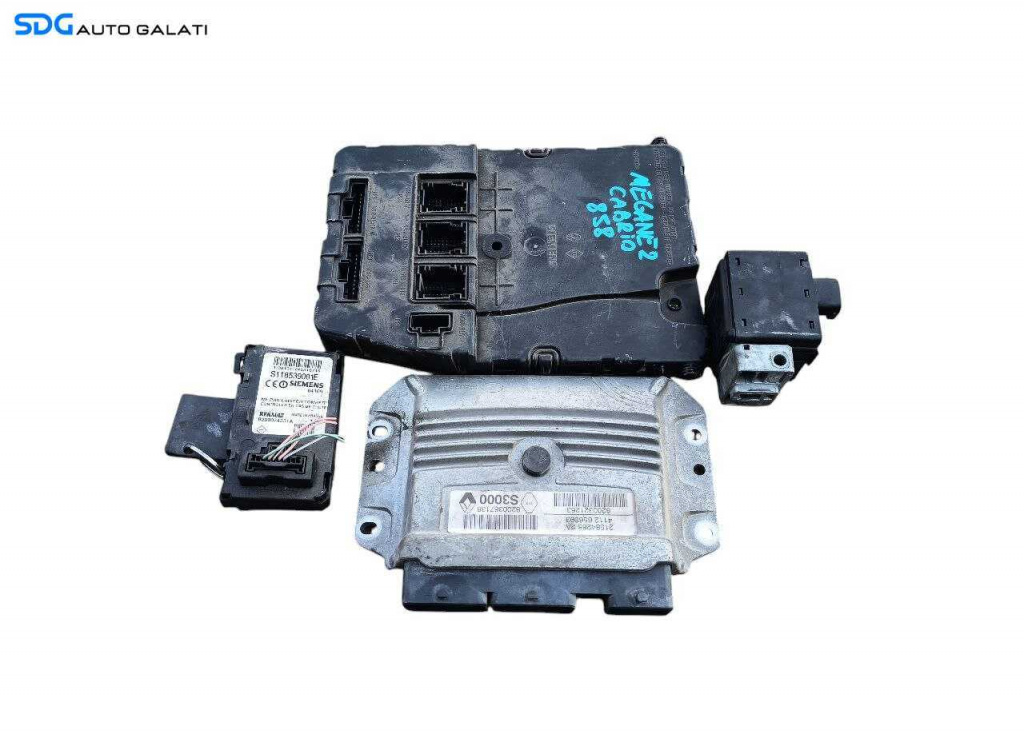 Kit Pornire ECU Calculator Motor Siemens Calculator Confort Cheie CIP Cartela Imobilizator Renault Megane 2 1.6 Benzina 2002 - 2008 Cod 8200321263 8200309691 8200074331A [L6804] [L6805]